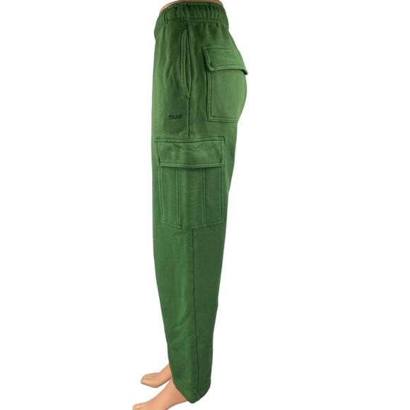 Aritzia TNA Sweatfleece Women's Green Mega Fit Pull On Wide Leg Sweat Pants 2XS - Picture 2 of 4